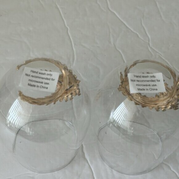 Rachel Zoe 2 Pc Jewel Rhinestone Hamsa Evil Eye Stemless Wine Glasses - Picture 8 of 10